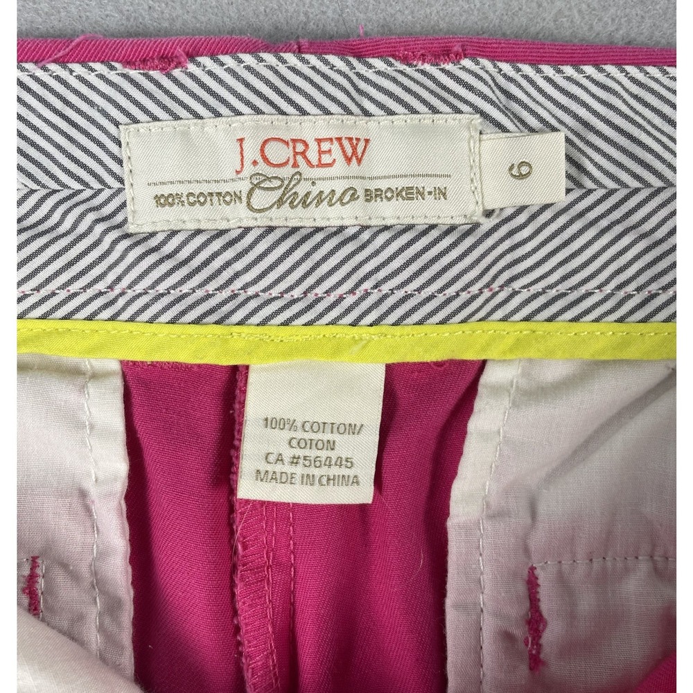 J.Crew Shorts Womens 6 Pink Broken-In Chino Mid Rise Cotton Casual 3" Inseam - Picture 2 of 5